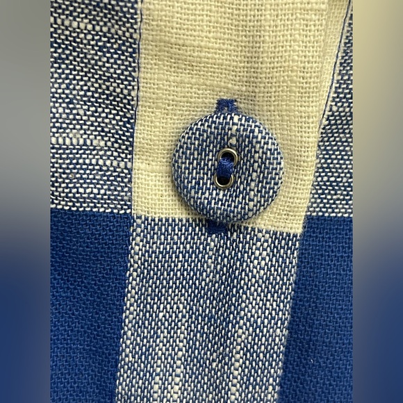 Veronica Beard Blue White Gingham Sleeveless Mock Neck Top Size 4 - Picture 4 of 6